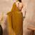 Mustard beads and stones satin saree