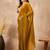 Mustard beads and stones satin saree