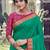 emerald green soft silk blend saree for women with rani pink blouse festive party wedding wear