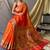 Orange woven design zari paithani saree