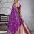 purple banarasi silk blend saree with grey border for women festive wedding traditional party wear