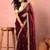 Maroon embellished zari tissue heavy work saree