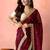 Maroon embellished zari tissue heavy work saree