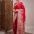 Red woven design zari satin banarasi saree