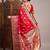 Red woven design zari satin banarasi saree