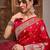 Red woven design zari satin banarasi saree