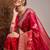Pink woven design zari satin banarasi saree