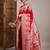 Red woven design zari satin banarasi saree