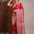 Red woven design zari satin banarasi saree