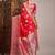 Red woven design zari satin banarasi saree