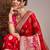 Red woven design zari satin banarasi saree
