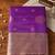 purple banarasi silk blend saree with grey border women festive wedding party wear