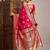 Pink woven design zari satin banarasi saree