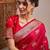 Pink woven design zari satin banarasi saree