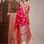 Pink woven design zari satin banarasi saree