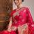 Pink woven design zari satin banarasi saree