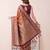 rust banarasi silk blend saree with maroon border for women festive wedding traditional party wear