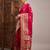 Pink woven design zari satin banarasi saree