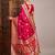 Pink woven design zari satin banarasi saree