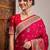 Pink woven design zari satin banarasi saree