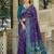 purple & teal blue pochampally soft saree for women | festive traditional wedding wear