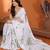 White floral printed saree