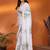 White floral printed saree