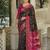 black & rani pink pochampally soft saree for women | festive party traditional wear