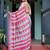 Pink geometric printed zari  linen saree