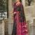 black & rani pink pochampally soft saree for women | festive party traditional wear