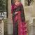 black & rani pink pochampally soft saree for women | festive party traditional wear
