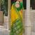 yellow & green pochampally soft saree for women | festive haldi traditional wear