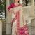 off white & rani pink pochampally soft saree for women | festive traditional wear