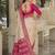 off white & rani pink pochampally soft saree for women | festive traditional wear