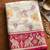 off white & rani pink pochampally soft saree for women | festive traditional wear