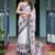Blue women ethnic motifs printed  linen saree