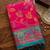 rani pink & teal blue pochampally soft saree for women | festive traditional wear