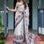 Blue women ethnic motifs printed  linen saree