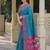 teal blue & purple pochampally soft saree for women | festive traditional party wear