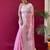 Pink woven design  linen kanjeevaram saree