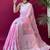 Pink woven design  linen kanjeevaram saree