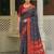 dark grey & maroon pochampally soft saree for women | festive traditional party wear