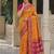 mustard & rani pink pochampally soft saree for women | festive wedding traditional wear