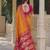 mustard & rani pink pochampally soft saree for women | festive wedding traditional wear