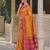 mustard & rani pink pochampally soft saree for women | festive wedding traditional wear