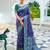 royal blue & teal blue pochampally soft saree for women | festive traditional wear
