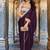 Purple mirror work embellished saree