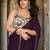 Purple mirror work embellished saree