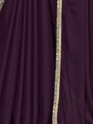 Purple mirror work embellished saree 5