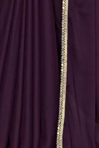 Purple mirror work embellished saree